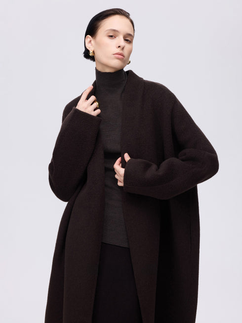 Refined Wool Belted Coat